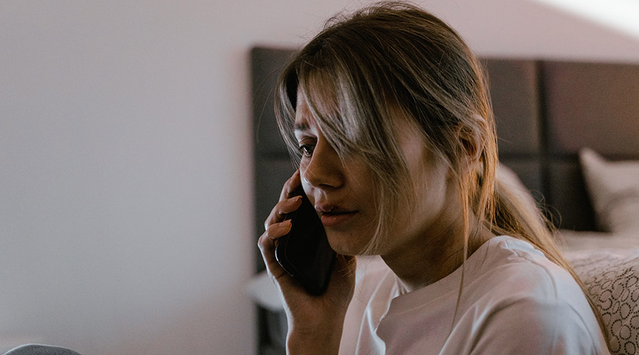 Photo by MART  PRODUCTION: https://www.pexels.com/photo/close-up-shot-of-a-woman-having-a-phone-call-7699331/